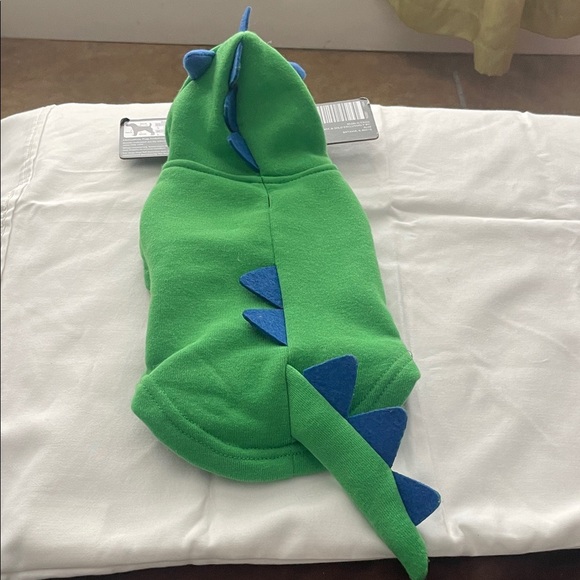 Green Dinosaur Dog Hoodie - Picture 2 of 9
